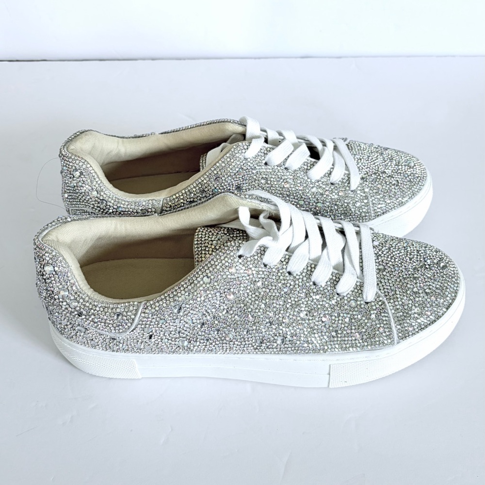 Betsey Johnson Crystal / Rhinestone Sneakers Size 8.5 - Picture 4 of 9